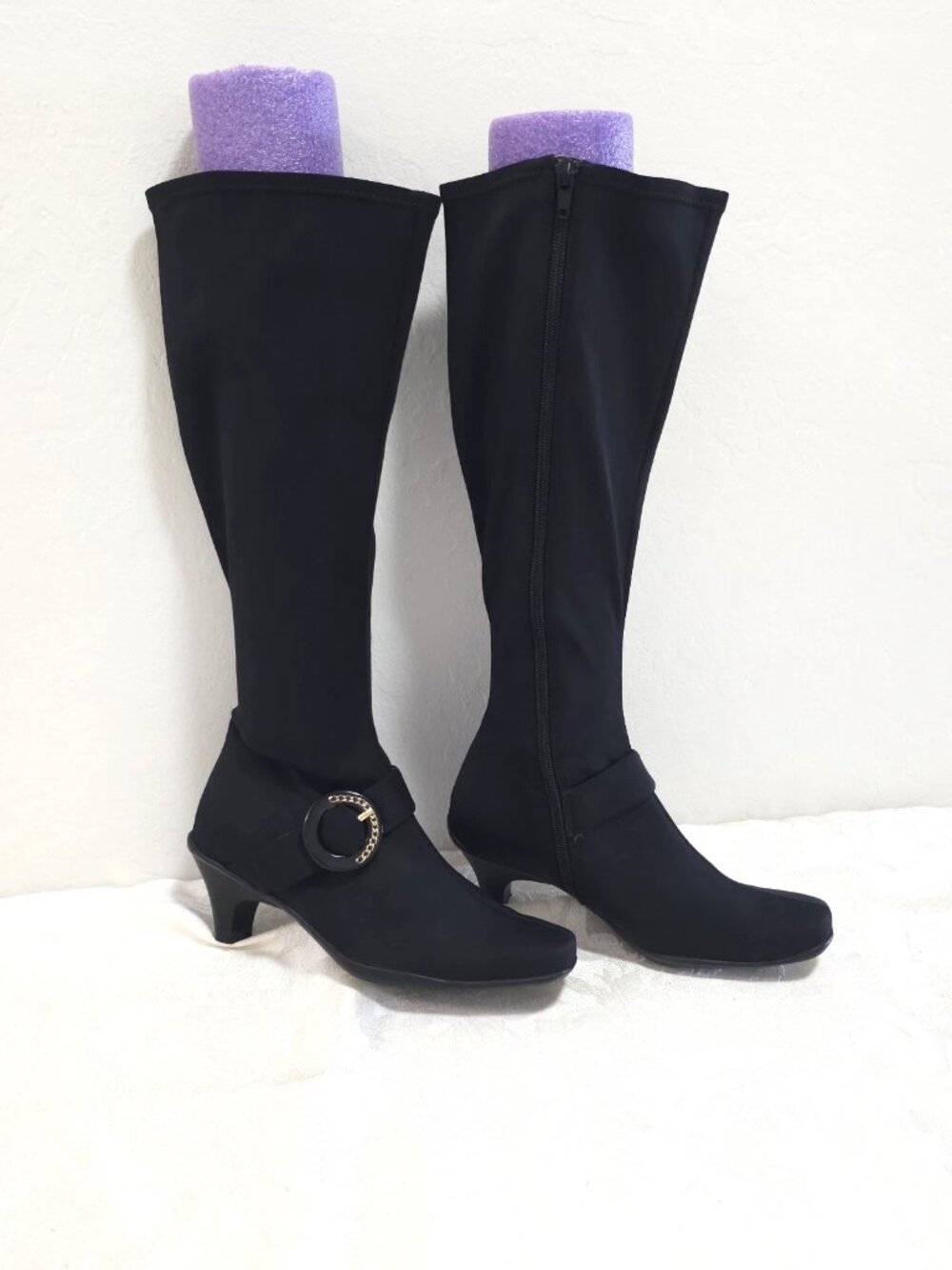 Bellini Wake Up 6M Synthetic Knee High Dress Fashion Zip Pump Heeled Boots Black